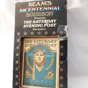 Vintage Jim Beam Bicentennial Decanter Saturday Evening Post Pioneer